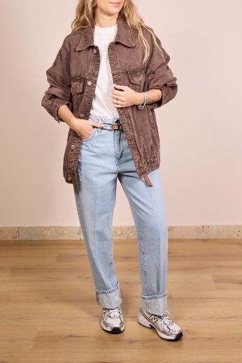 Immagine di GIUBBINO DENIM BULL - Disponibile in GRIGIO, MORO
