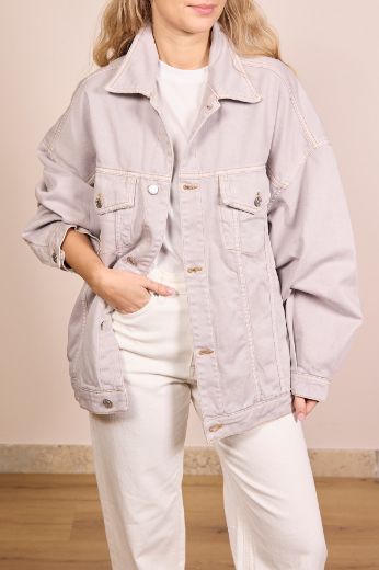 Immagine di GIUBBINO DENIM BULL - Disponibile in GRIGIO, MORO