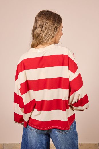 Immagine di MAGLIA RIGHE OVER - Disponibile in VERDE MILITARE, ROSSO