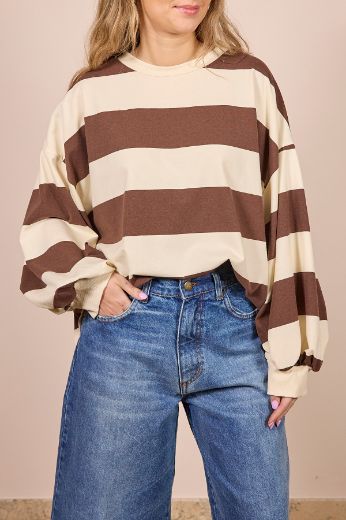 Immagine di MAGLIA RIGHE OVER - Disponibile in VERDE MILITARE, ROSSO