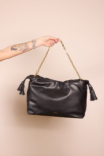 Immagine di BORSA TASSEL - Disponibile in VERDE MILITARE, NERO, CREMA