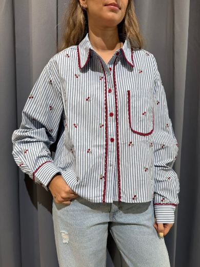 Immagine di CAMICIA CILIEGIE - Disponibile in VERDE/ROSA, AZZURRO