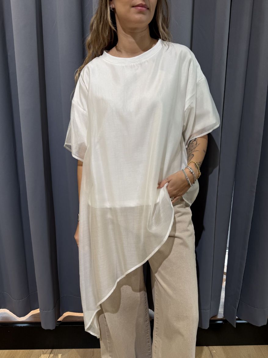 Immagine di T-SHIRT VELATA ORY - Disponibile in MARRONE, BIANCO