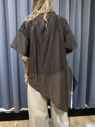 Immagine di T-SHIRT VELATA ORY - Disponibile in MARRONE, BIANCO