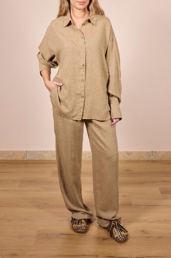 Immagine di PANTALONE LINO ALMIRA - Disponibile in BISCOTTO, PANNA