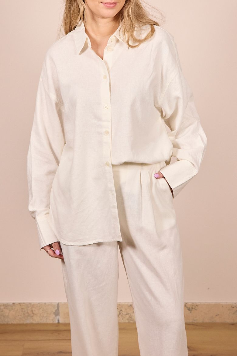 Immagine di CAMICIA LINO ALMIRA - Disponibile in BISCOTTO, PANNA