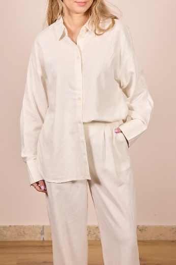Immagine di CAMICIA LINO ALMIRA - Disponibile in BISCOTTO, PANNA