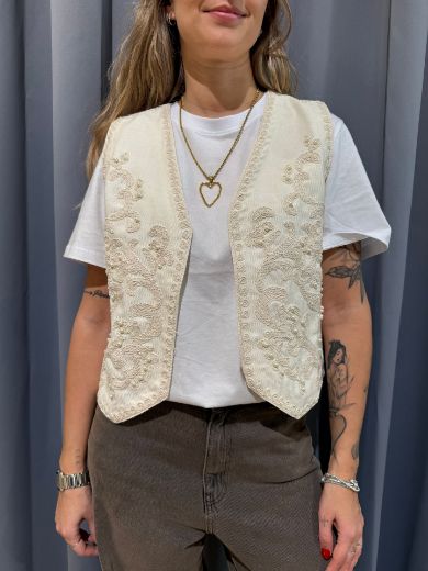 Immagine di GILET RICAMATO - Disponibile in BLU, BEIGE