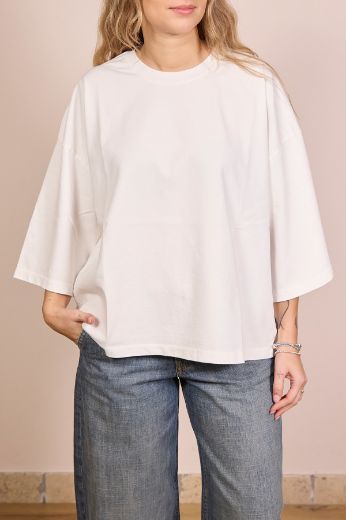 Immagine di T-SHIRT OVER STRUTTURATA - Disponibile in BIANCO, MORO