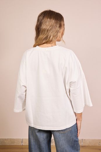 Immagine di T-SHIRT OVER STRUTTURATA - Disponibile in BIANCO, MORO