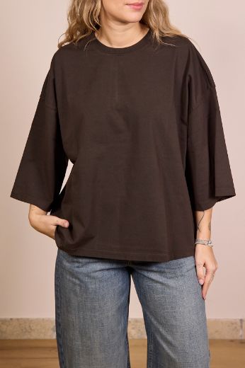 Immagine di T-SHIRT OVER STRUTTURATA - Disponibile in BIANCO, MORO