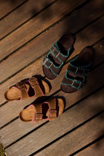 Immagine di CIABATTA IN PELLE SCAMOSCIATA STITCHINGS